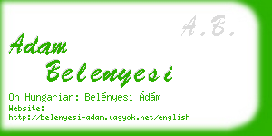 adam belenyesi business card