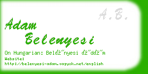adam belenyesi business card